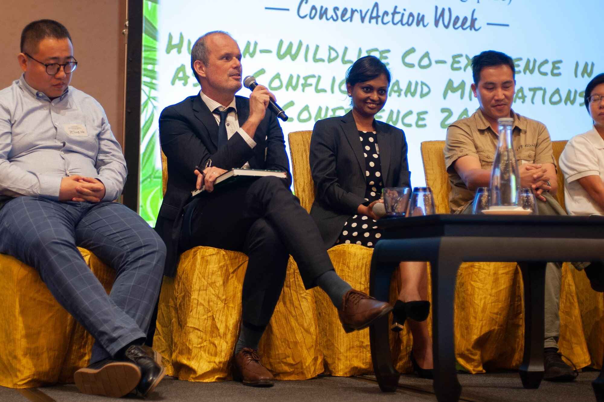 A group of people working together in a natural environment